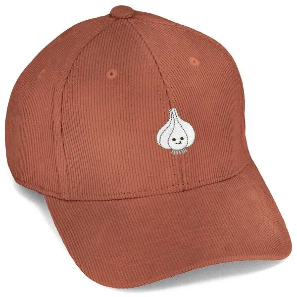 LIGARTI Bestickte Cord Cap – Knoblauch – LIGARTI Tiermanufaktur, Terracotta, – Produktbild 1 von 4
