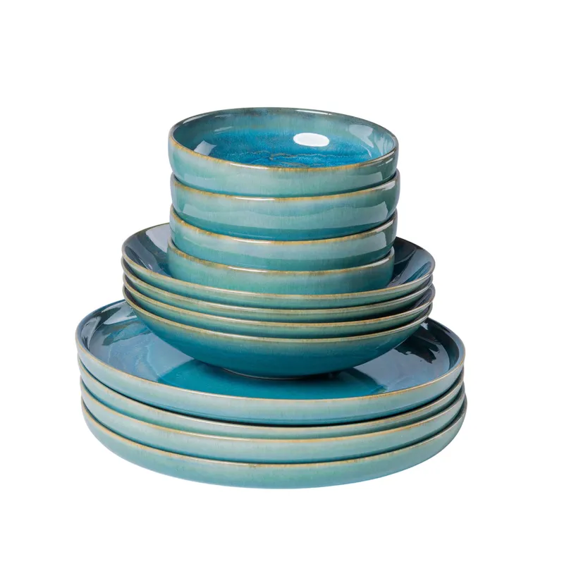 Gipfelstück Gipfelstück Tiefer See Tafelservice, Steinzeug, Blau-türkis, – Produktbild 2 von 4