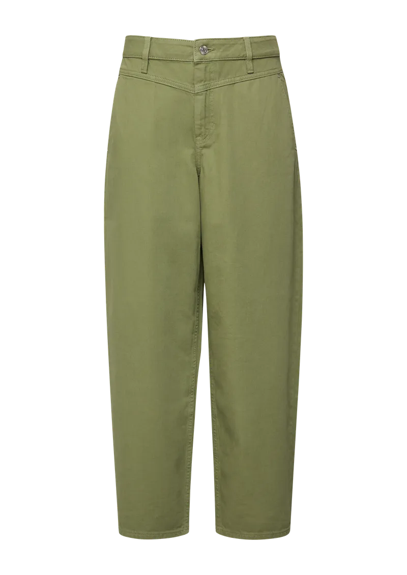 s.Oliver Ankle-Jeans / Relaxed Fit / High Rise / Barrel Leg, Olive, – Produktbild 1 von 4