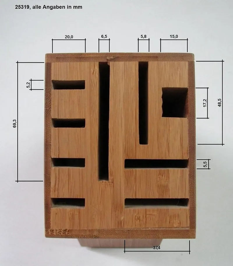 Zeller Present Messerblock Bamboo (1tlg), geeignet für 8 Messer und eine Schere, Braun, – Produktbild 2 von 2