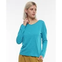 Alma Lovis Alma & Lovis Legeres Longsleeve aus leichter Bio-Baumwolle / EcoVero | Flamé Loose, Lagune (blau-grün), – Produktbild 1 von 1