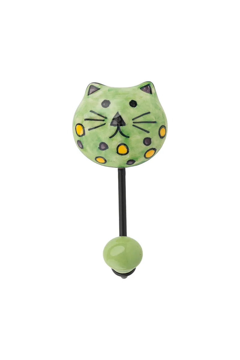 Tranquillo Wandhaken GREEN MEOW - grün – Produktbild 1 von 2
