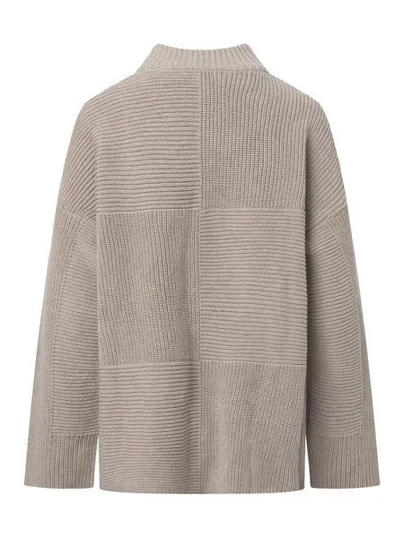 KnowledgeCotton Apparel KnowledgeCotton Apparel Pullover Cotton Loose Fit Crew Neck Knit, Light feather gray, – Produktbild 3 von 4