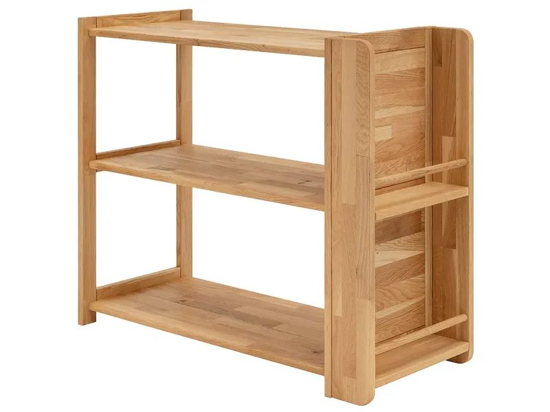 Infantil Infantil Kinderregal 'Montessori' B90xT38xH75cm, Bücherregal seitlich, Wildeiche geölt, – Produktbild 1 von 1