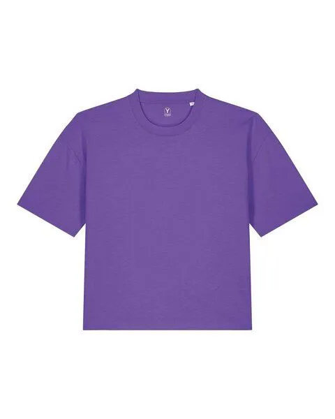 YTWOO YTWOO Damen Boxy T-Shirt aus Bio-Baumwolle, Lila, – Produktbild 4 von 4