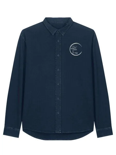Life-Tree Life-Tree Hemd aus Biobaumwolle Fairwear für Herren Circle mit Brust-Logo, Blau, – Produktbild 5 von 5