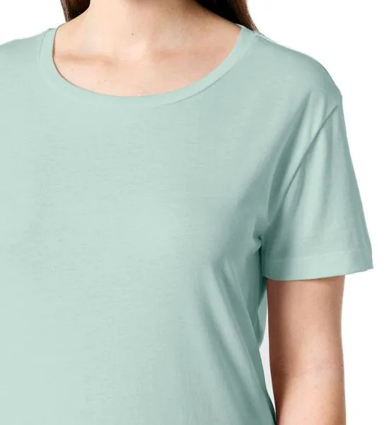 YTWOO YTWOO Damen-Scoop-Neck-T-Shirt aus Bio-Baumwolle, Karibikblau, – Produktbild 1 von 4