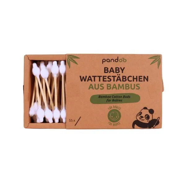 pandoo pandoo 4er Pack Bambus Wattestäbchen für Babys – Produktbild 1 von 4