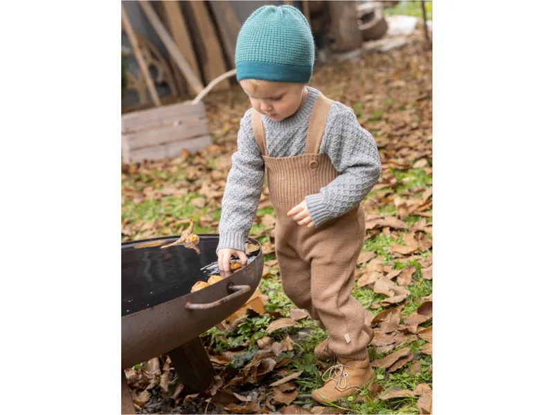 Disana Disana Baby Hose mit Trägern Bio-Merinowolle karamell Gr.62/68, Braun, – Produktbild 2 von 2