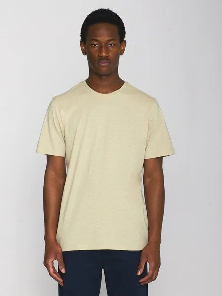 KnowledgeCotton Apparel KnowledgeCotton Apparel Basic T-Shirt O-Neck aus Bio-Baumwolle, Beige (safari-melange), – Produktbild 1 von 4