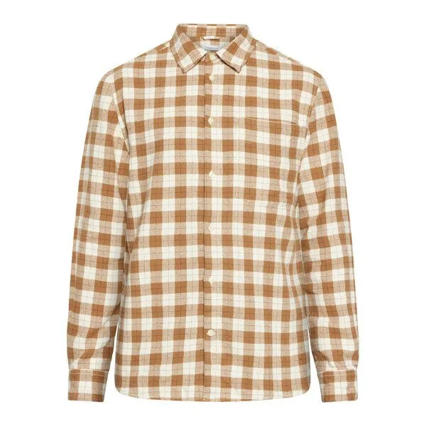 KnowledgeCotton Apparel KnowledgeCotton Apparel Kariertes Checked Hemd Loose Fit aus Bio-Baumwolle, Braun (brown check), – Produktbild 2 von 3