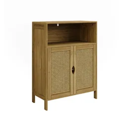 Vicco Midischrank Liora, Bambus/Rattan/Schwarz, 60 x 80 cm (1-St) – Produktbild 1 von 1