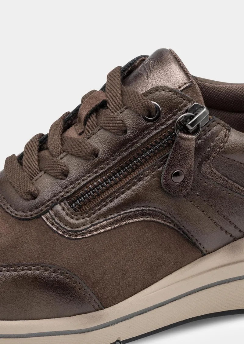 Jana Jana Hallux-Sneaker mit Memory-Foam-Fußbett - taupe von Goldner Fashion, Braun, – Produktbild 2 von 3