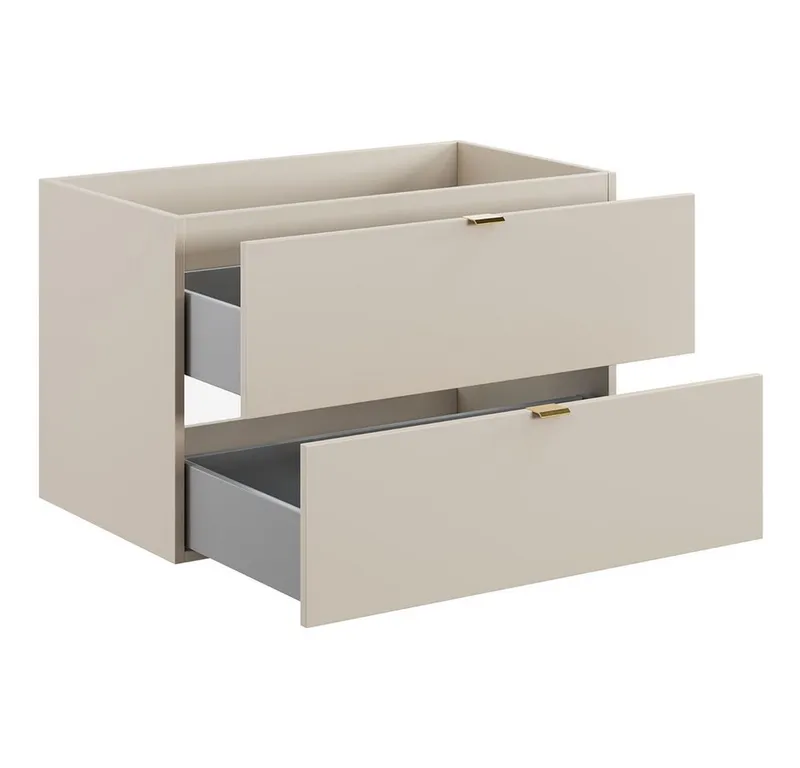 Lomadox Waschbeckenschrank DURANGO-56 Waschtischunterschrank, 80 cm, kaschmir, 2 Schubladen, Braun, – Produktbild 4 von 5