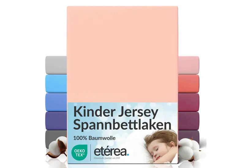 etérea Himmlische Qualität Spannbettlaken etérea Comfort Jersey Spannbettlaken, Jersey, Gummizug: rundum, (1 Stück), Rosa, – Produktbild 1 von 8