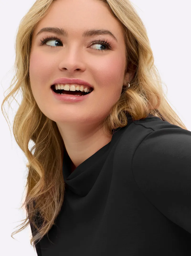 sheego Sweatshirt schwarz, Schwarz, – Produktbild 2 von 2