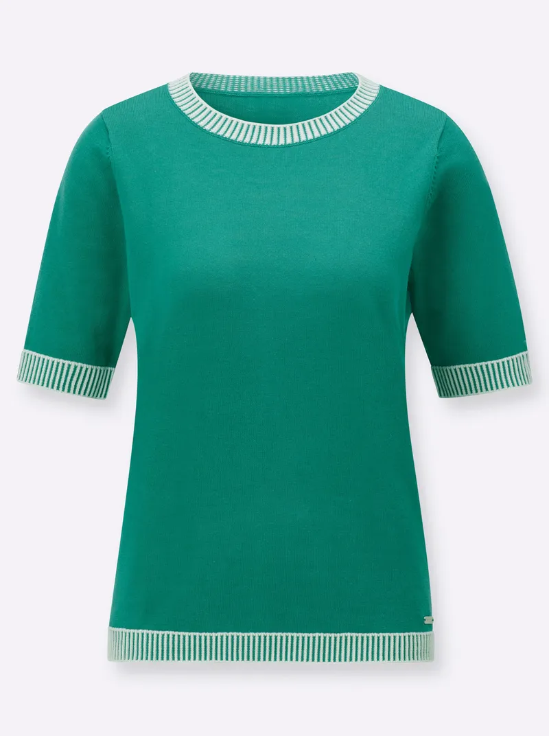Witt Kurzarmpullover, Smaragd, – Produktbild 2 von 2
