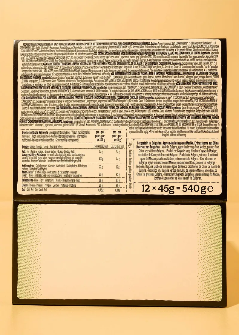 KoRo Vegan Bio Protein Bar Salty Peanut | 12 x 45 g – Produktbild 5 von 5
