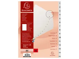 Exacompta Exacompta Register aus Recyclingkunststoff 15-teilig, DIN A4 – Produktbild 1 von 1