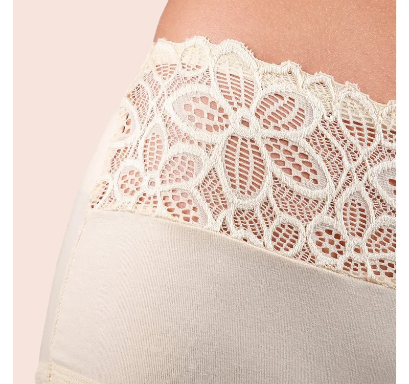 Taynie Taynie Periodenslip Deluxe ultra - Periodenunterwäsche sehr starke Blutung - Damen (1-St., 1er-Pack) Auslaufsichere Periodenunterwäsche / Periodenslip aus Bio Baumwolle, Beige|goldfarben, – Produktbild 3 von 5
