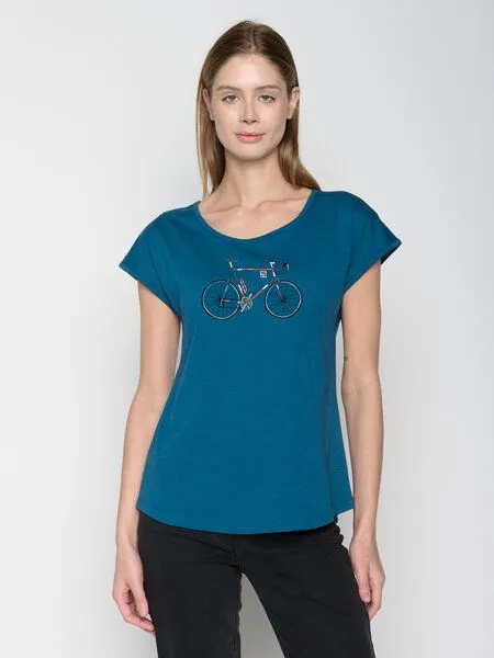 GreenBomb GREENBOMB Bike Norway Cool - Sportliches T-Shirt aus Bio-Baumwolle / hochwertiger Print / GOTS / Fair & Vegan, Blau (rich blue), – Produktbild 1 von 4