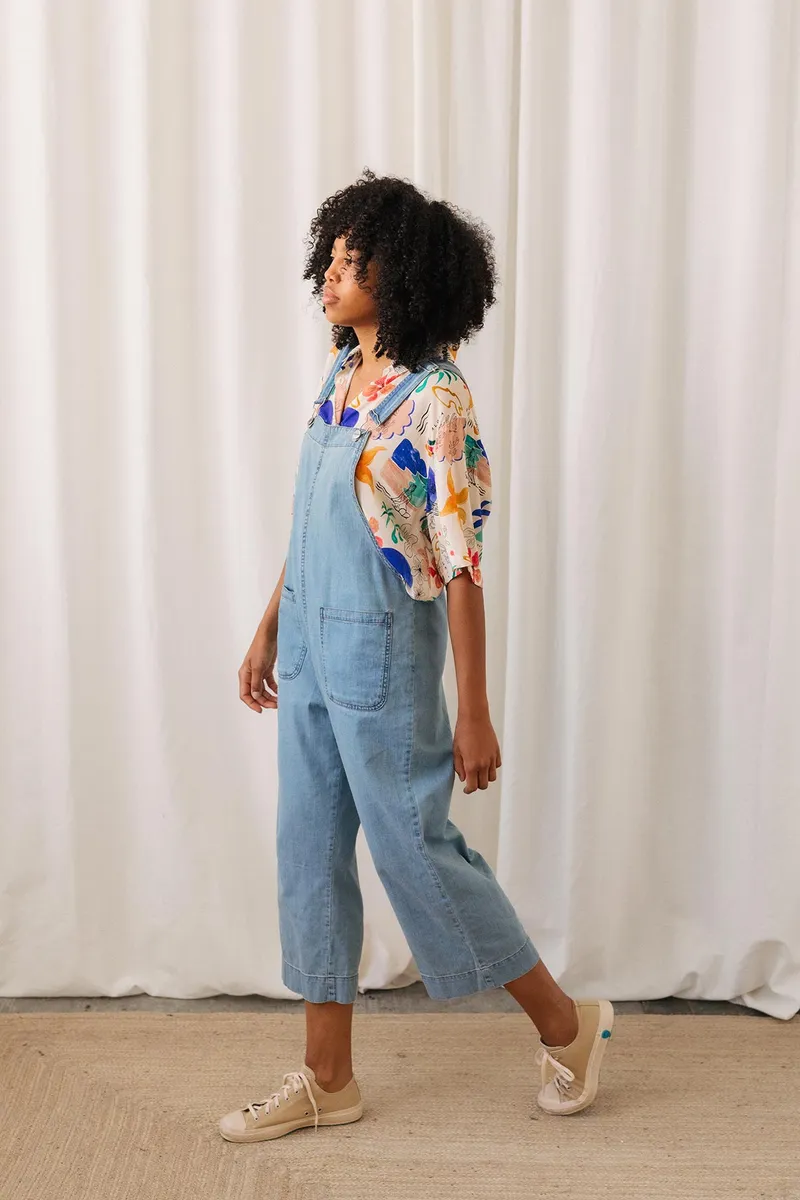 TWOTHIRDS TWOTHIRDS Damen vegan Latzhose Borden Fresh Blue, Blau, – Produktbild 1 von 2