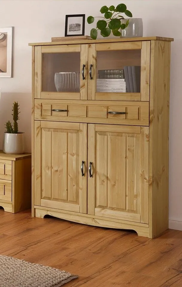OTTO home Highboard Trinidad, Vitrine, Breite 102 cm, Beige, – Produktbild 2 von 4
