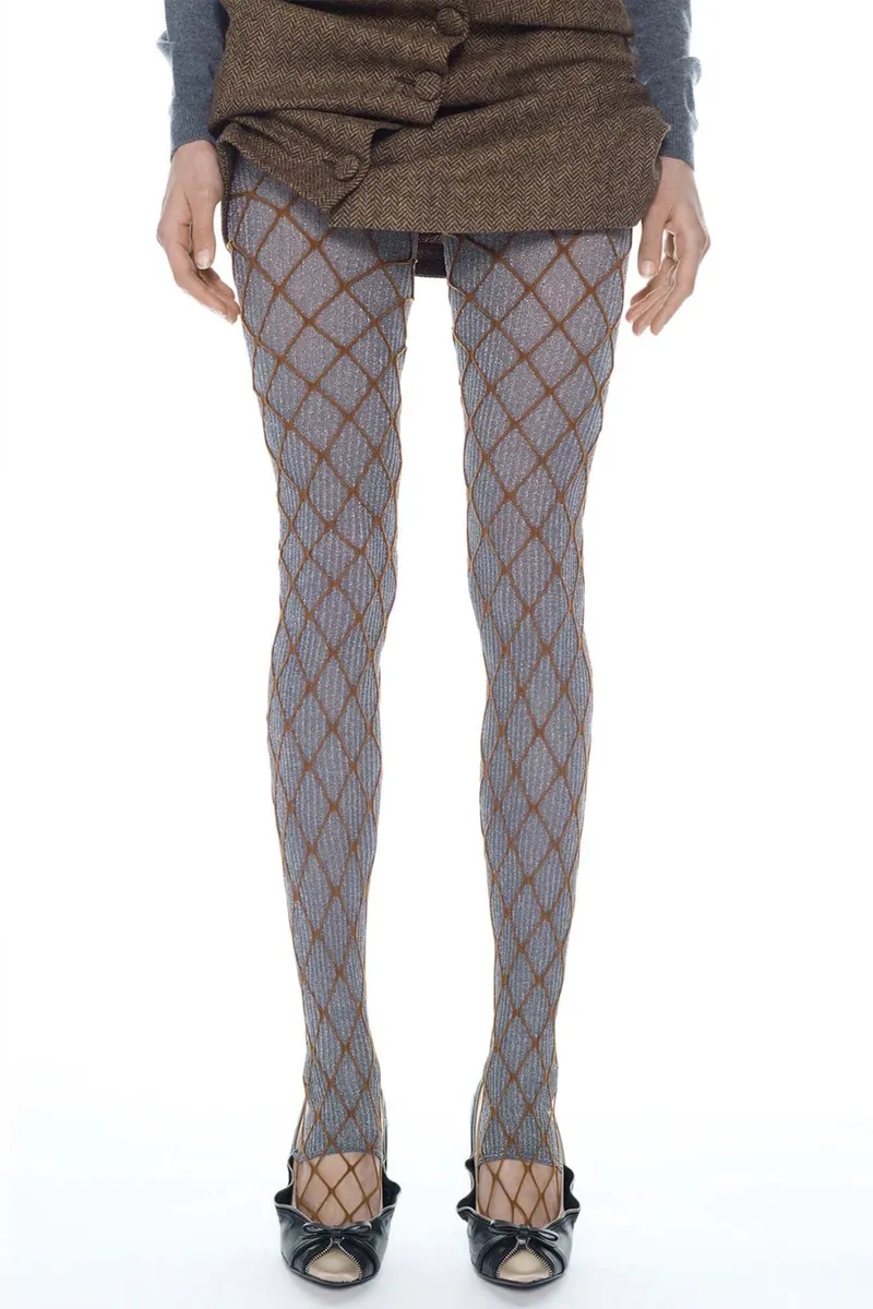 Swedish Stockings Swedish Stockings Damen vegan Leggings Double August Barron Beige/ Silber, Grau, – Produktbild 2 von 2