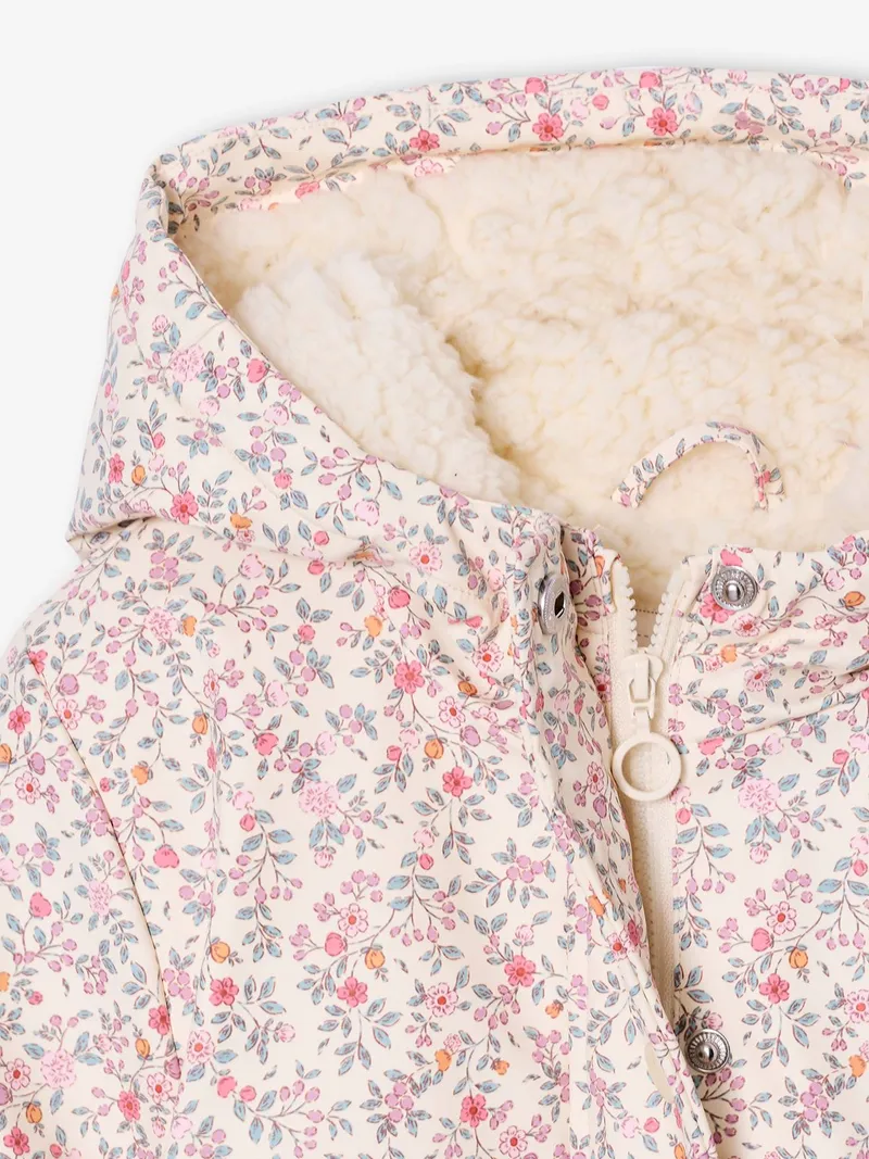 Vertbaudet Warme Regenjacke mit Teddyfleece-Futter Mädchen, Mehrfarbig, – Produktbild 4 von 4
