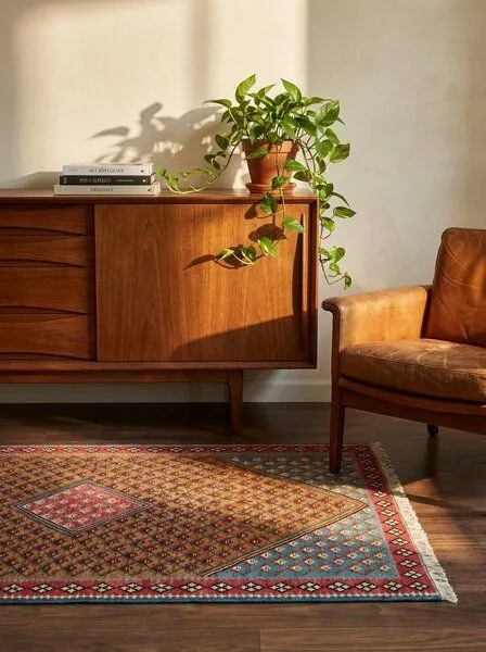 Rugtales Kelim Senneh Rugtales aus Schurwolle, Braun, – Produktbild 2 von 4