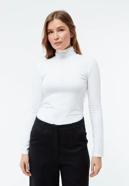 Givn Berlin Givn Berlin Longsleeve GBVIDA aus Bio-Baumwolle mit Turtleneck, Weiß, – Produktbild 1 von 4