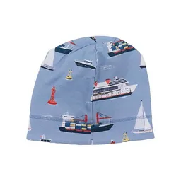 Walkiddy Beanie Hellblau Marine Adventures Schiffe-Allover Bio-Baumwolle GOTS – Walkiddy – Produktbild 1 von 1