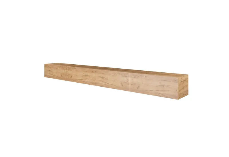 Planetmöbel TV-Schrank West TV-Board, Fernsehtisch 320 cm lang, TV-Lowboard (für Fernseher bis 75 Zoll, TV Schrank viel Stauraum, 2-St., sideboard hängend, Fernsehschrank 2x 160 x 30 x 37,5 cm) gold eiche, Braun, – Produktbild 2 von 4