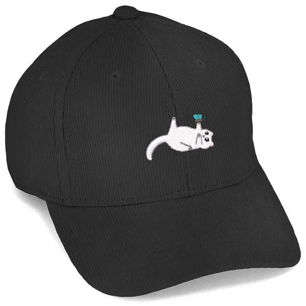 LIGARTI Bestickte Cord Cap – Samantha die Katze – LIGARTI Tiermanufaktur, Schwarz, – Produktbild 1 von 4