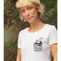 päfjes Pingzi Panda - Brust Motiv - päfjes Fair Wear Frauen T-Shirt - White – Produktbild 1 von 1
