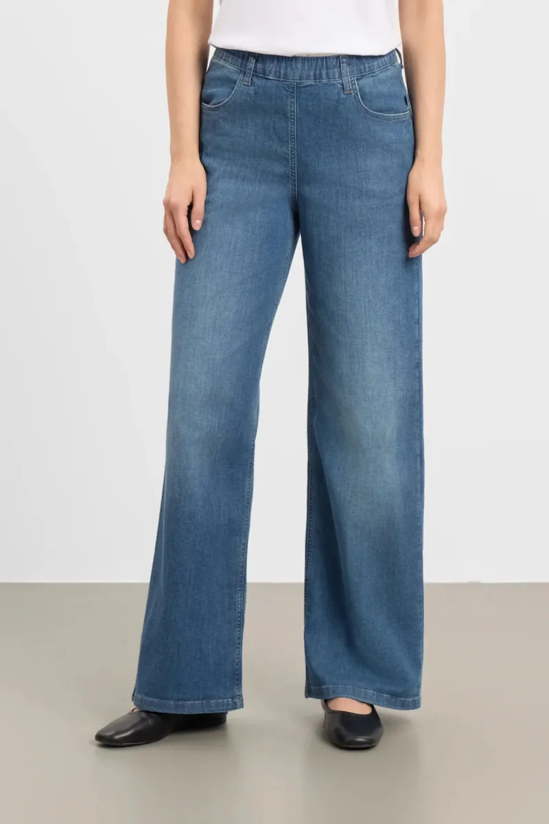 LAURIE LAURIE Damen vegan Pants Donna Loose Ml Washed Blue Denim, Extra dunkelblau, – Produktbild 2 von 2