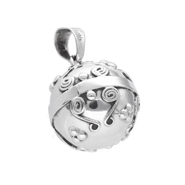 pakilia pakilia Silber Kette Klang Kugel Fair-Trade und handmade – Produktbild 3 von 3