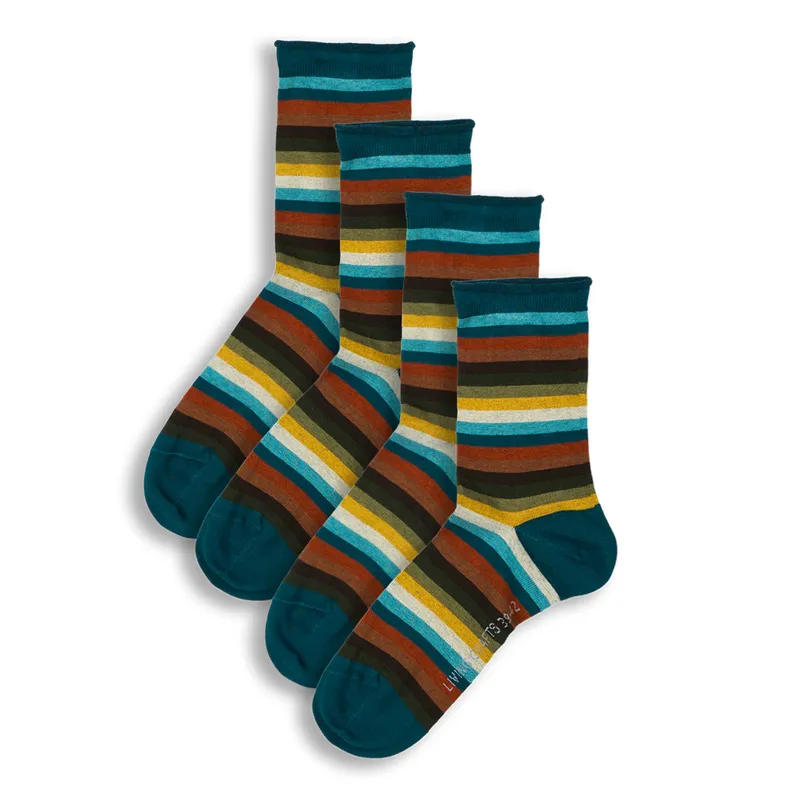 Living Crafts Living Crafts - Damen Socken, 2er-Pack (98% Bio-Baumwolle; 2% Elasthan), Gestreift, – Produktbild 1 von 2