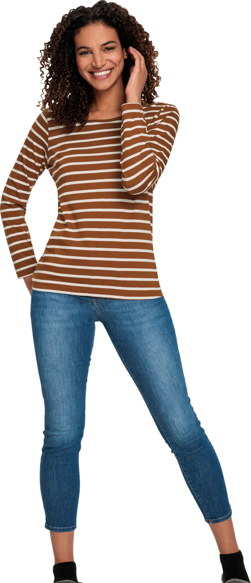 Witt Ringelshirt cognac-ecru-gestreift, Cognac-ecru-gestreift, – Produktbild 2 von 2