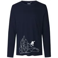 HANDGEDRUCKT HANDGEDRUCKT "Origamipiste" Männer Longsleeve, Navy, – Produktbild 2 von 2