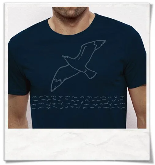 Picopoc Picopoc Möwe / Möwen T-Shirt für Männer, Blau, – Produktbild 2 von 3