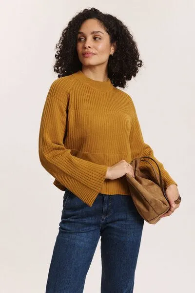 Tranquillo Tranquillo Strick-Pullover Sunnaa aus Biobaumwolle, Camel, – Produktbild 6 von 6