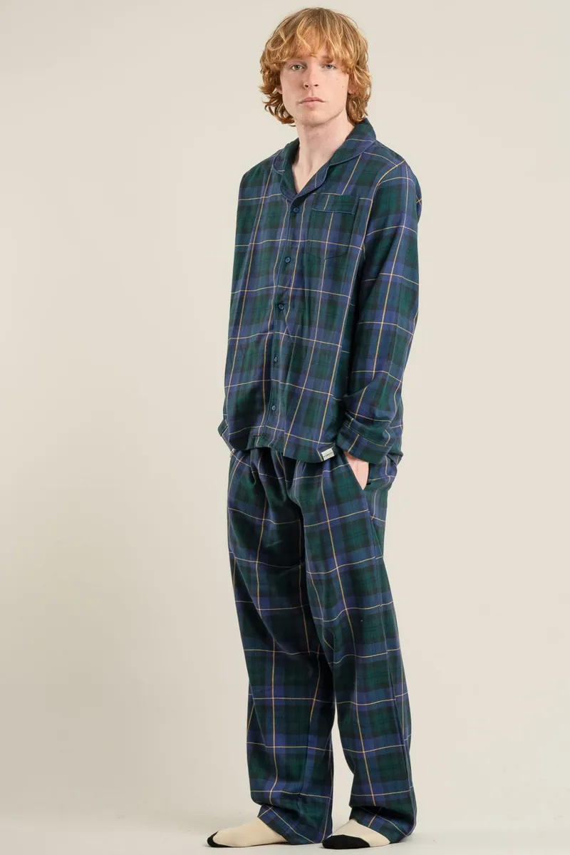 KOMODO KOMODO Herren vegan Pyjama Set Jim Jam Uhr Schwarz, Schwarz, – Produktbild 2 von 2