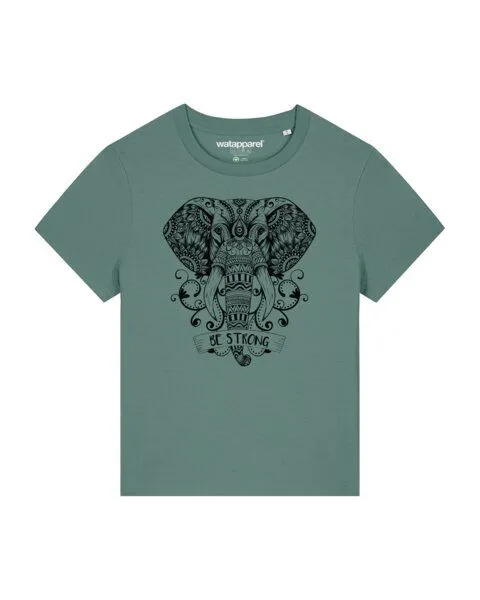 watapparel watapparel T-Shirt Frauen Mandala Elephant, Green bay, – Produktbild 1 von 4