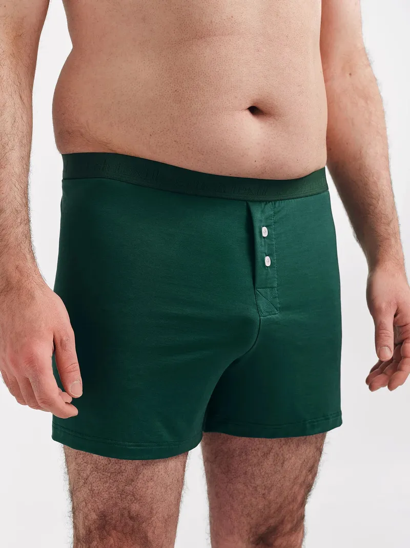 erlich textil erlich textil Light Touch Boxers, weite Boxershorts aus weichem Modal, made in Europe, Waldgrün, – Produktbild 1 von 6