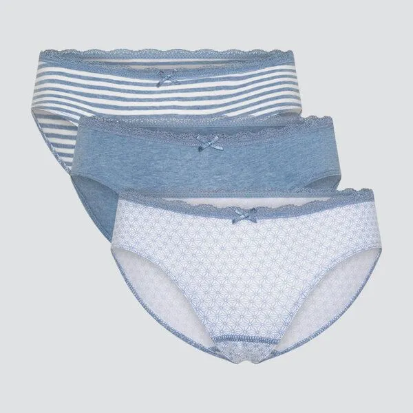 comazo|earth comazo|earth Fairtrade Mädchen Slip 3er Pack | GOTS zertifiziert, Blau-melange mix, – Produktbild 4 von 4