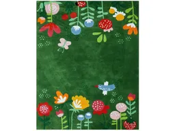 HANS NATUR HANS NATUR Kinderteppich Bio-Baumwolle "Blumen" Maße ca. 100 x 130 x 1,5 cm – Produktbild 1 von 1
