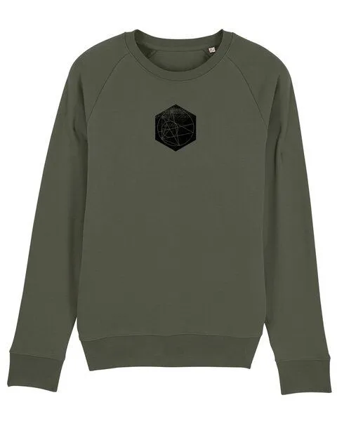 Human Family Human Family Bio Herren Rundhals-Sweatshirt "Practice - Hexagon" in 2 Farben, Khaki, – Produktbild 2 von 3
