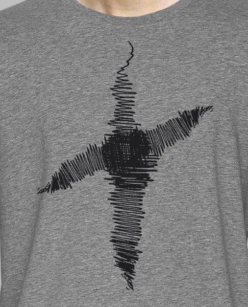 little kiwi little kiwi Herren T-Shirt, "Linienkreuz", Grau, – Produktbild 2 von 2