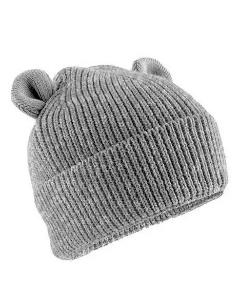 Beechfield Beechfield Baby Bear Beanie Wintermützen Baby Mütze mit Bärenohren, Grau, – Produktbild 1 von 2